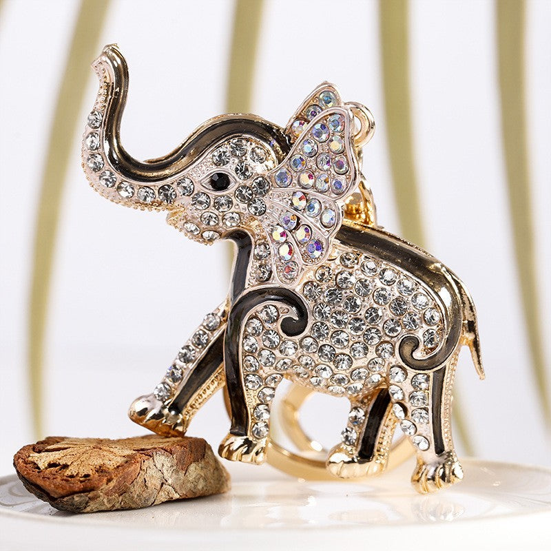 Wholesale Alloy Oil Dripping Diamond Elephant Keychain